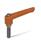 WN 300.1 Manettes indexables en plastique, de type goujon fileté, avec composants en inox Couleur: OS - Orange, RAL 2004, finition texturée