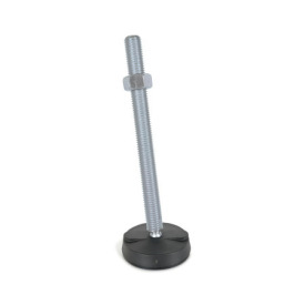 WN 9100 Steel &quot;NY-LEV®&quot; Leveling Mounts, Plastic Base, Threaded Stud Type, without Mounting Holes Type: G - With rubber pad