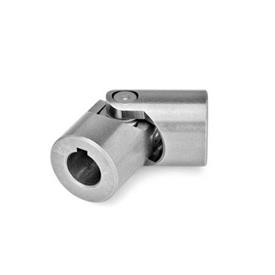 DIN 808 Joints de cardan acier avec roulement à aiguilles, articulés simple ou double Code d'alésage: K - Avec rainure de clavette<br />Type: EW - Simple, palier à aiguilles