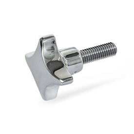 GN 6335.5 Stainless Steel Hand Knobs, with Threaded Stud 