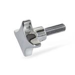 Stainless Steel Hand Knobs, with Threaded Stud
