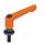 GN 307 Zinc Die-Cast Adjustable Levers, Steel Threaded Stud Type, with Washer Color: OS - Orange, RAL 2004, textured finish