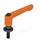 GN 307 Zinc Die-Cast Adjustable Levers, Threaded Stud Type, with Washer Color: OS - Orange, RAL 2004, textured finish
