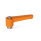 WN 302.1 Plastic Straight Adjustable Levers, Tapped or Plain Bore Type, with Stainless Steel Components Color: OS - Orange, RAL 2004, textured finish