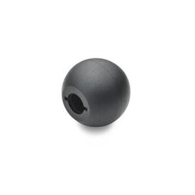 DIN 319 Plastic Ball Knobs, Press-On Type Material: KT - Plastic<br />Type: M - With tapered bore