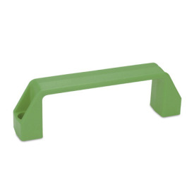 EN 528 Plastic, Cabinet U-Handles, with Counterbored Mounting Holes Material: PA - Plastic<br />Color: GN - Green, RAL 6017, matte finish