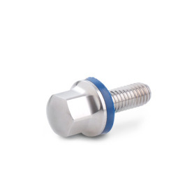 GN 1580 Stainless Steel Hex Head Screws, Hygienic Design Finish: MT - Matte finish (Ra < 0.8 µm)<br />Sealing ring material: F - FKM