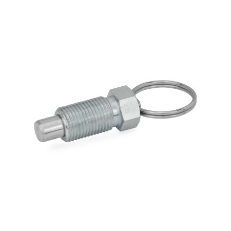 Indexing Plungers GN 717: Steel, Non Lock-Out, with Pull Ring / with Wire Loop