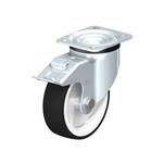 Steel Medium Duty Swivel Caster with Polyurethane Treaded Wheel, with Plate Mounting, Medium-Heavy Duty Bracket Series