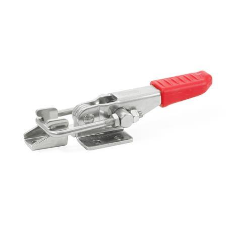 Sauterelles à crochet horizontales GN 851: Inox, avec base de montage horizontale