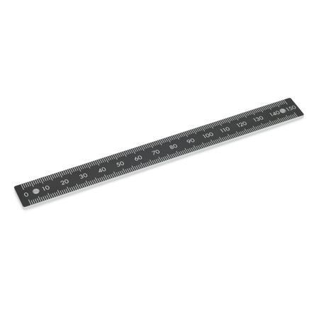 GN 711.2 Aluminum Rulers, with Mounting Holes Type: W - Figures horizontally arranged (Figure sequences L, M, R)
Figure sequence: L
