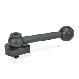 GN 918 Steel Eccentrical Cam Units, Ball Lever or Hex Type Type: GV - With ball lever, straight (serrations)<br />Clamping direction: L - By counter-clockwise rotation