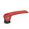 GN 927 Zinc Die-Cast Clamping Levers with Eccentrical Cam, Tapped Type, with Steel Components Type: B - Plastic contact plate without setting nut
Color: R - Red, RAL 3000