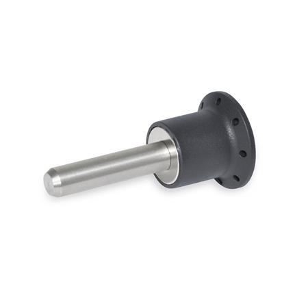 GN 124.1 Broches à libération rapide avec tige en inox, avec verrouillage axial (magnétique) 