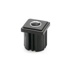 Plastic Threaded Tube Ends, Square Type, with Nickel Plated Brass Insert