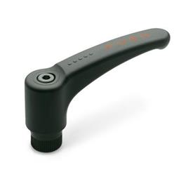EN 604.2 Technopolymer Plastic Safety Adjustable Levers, Ergostyle®, Tapped Type, with Steel Components 