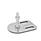 GN 43 Metric Thread, Stainless Steel Leveling Feet, Tapped Socket or Threaded Stud Type, with Slotted Mounting Hole, Rectangular Shape Type (Base): G3 - With rubber pad, vulcanized, black, with 2 slotted holes
Version (Stud / Socket): SK - With nut, external hex at the bottom