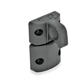 EN 449 Technopolymer Plastic Snap Door Latches Type: B - Snap latch with hook, with finger handle<br />Color: SW - Black, matte finish