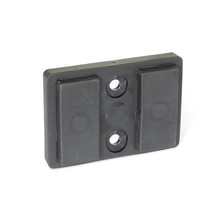 GN 57.2 Hard Ferrite / Neodymium, Iron, Boron Retaining Magnets, Tapped or Plain Holes, with Rubber Jacket Type: D - With 2 plain holes