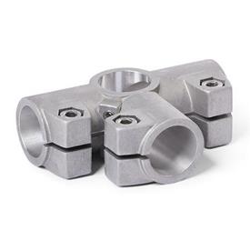 GN 198 Abrazadores para conectores en ángulo, de aluminio Acabado: BL - Acabado liso, Acabado granallado mate