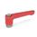 GN 302.1 Straight Zinc Die-Cast Adjustable Levers, Tapped or Plain Bore Type, with Stainless Steel Components Color: RS - Red, RAL 3000, textured finish