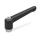 GN 300.1 Manettes indexables en zinc moulé sous pression, type taraudé, avec composants en inox Couleur: SW - Noir, RAL 9005, finition texturée