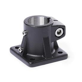 GN 163.1 Aluminium, pieds pour tube pour actionneur linéaire Bildzuordnung: B - Alésage<br />Finition: SW - Noir, RAL 9005, finition texturée
