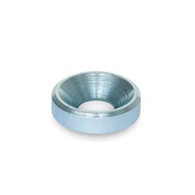 GN 6341 Steel Washers Finish: ZB - Zinc plated, blue passivated finish<br />Type: B - With bore for countersunk screw