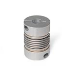 Stainless Steel Bellows Couplings, with Aluminum Clamping Hub, with Metric-Inch Bores