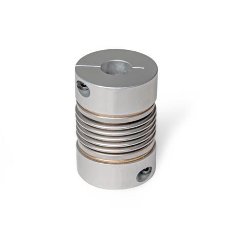 GN 2244 Stainless Steel Bellows Couplings, with Aluminum Clamping Hub, with Metric or Inch Bores 