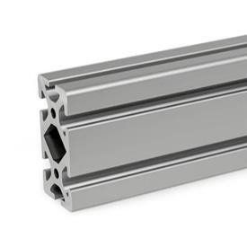 GN 10i Aluminum Profiles, i-Modular System, with Open Slots on All Sides, Profile Type Heavy Profile size: I-40808S<br />Finish: N - Anodized finish, natural color
