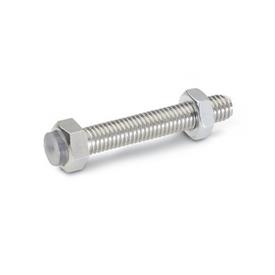 GN 251 Steel Stop Bolts Type: BK - Locating surface with Polyurethane disk