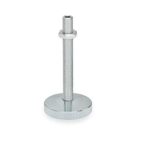 GN 339 Steel Leveling Feet, Fixed Threaded Stud Type, with Plastic / Rubber Cap Material: ST - Steel
Type: KR - With rubber cap, non-skid