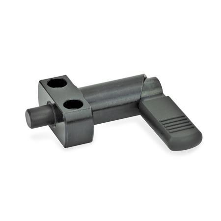 GN 612.2 Steel Cam Action Indexing Plungers, Lock-Out, with Mounting Flange Type: B - With plastic sleeve