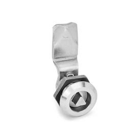 GN 115 Loquets inox, clé utilisée pour la manipulation, non verrouillables Type: DK - Avec broche triangulaire