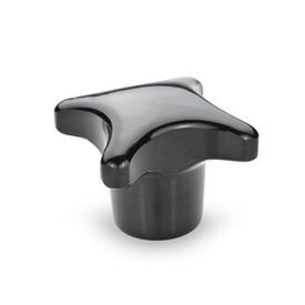 DIN 6335 Plastic Hand Knobs, with Steel Tapped Insert Material: KU - Plastic