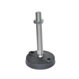 WN 9000.1 Stainless Steel &quot;NY-LEV®&quot; Leveling Mounts, Plastic Base, Threaded Stud Type, with Mounting Holes 