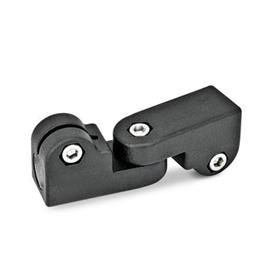 GN 285 Aluminum, Swivel Clamp Connector Joints Finish: SW - Black, RAL 9005, textured finish