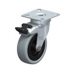 Steel Light Duty Gray Rubber Wheel Swivel Casters, with Plate Mounting, Standard Bracket Series