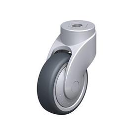LWG-TPA Nylon Plastic WAVE Synthetic Swivel Casters, with Thermoplastic Rubber Wheels and Bolt Hole Fitting, Steel Components Type: K-FK - Ball bearing with thread guard