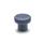 EN 676 FDA Compliant Plastic Knurled Knobs, Detectable, with Stainless Steel Tapped Insert, Ergostyle® Material / Finish: MDB - Metal detectable, blue, RAL 5001, matte finish