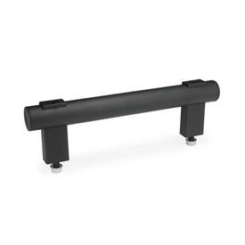 GN 666.1 Aluminum / Stainless Steel Tubular Grip Handles, Plastic Handle Legs, with Socket Cap Screws Finish: SW - Black, RAL 9005, textured finish