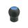 EN 675.1 Technopolymer Plastic Ball Handles, Ergostyle®, Softline, with Tapped Insert, with Removable Cover Cap Color of the cap: DBL - Blue, RAL 5024, Matte finish