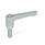 GN 302.2 Zinc Die-Cast Straight Adjustable Levers, Threaded Stud Type, with Zinc Plated Steel Components Color: SR - Silver, RAL 9006, textured finish