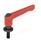 GN 307 Zinc Die-Cast Adjustable Levers, Steel Threaded Stud Type, with Washer Color: RS - Red, RAL 3000, textured finish