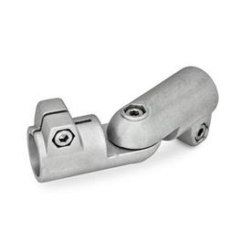 GN 286 Aluminum Swivel Clamp Connector Joints Type: T - Adjustment with 15° division (serration)<br />Finish: BL - Plain finish, Matte shot-blasted finish