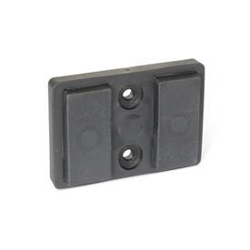 GN 57.2 Hard Ferrite / Neodymium-Iron-Boron Retaining Magnets, Tapped or Plain Holes, with Rubber Jacket Type: B - With 2 tapped holes