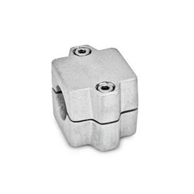 GN 241 Aluminum Tube Connectors, Split Assembly Bildzuordnung: B - Bore<br />Finish: BL - Plain finish, Matte shot-blasted finish