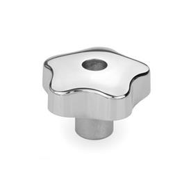 GN 5336 Aluminum Star Knobs, with Tapped or Plain Bore Type: D - With tapped through bore<br />Finish: PL - Polished finish