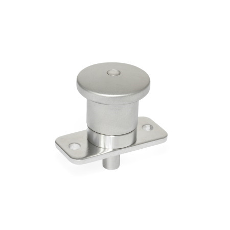 Mini Indexing Plungers GN 822.12: Stainless Steel, Lock-Out and Non Lock-Out, with Mounting Flange